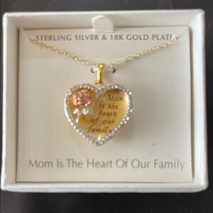 Sterling Silver & 18K Gold Plated Heart Pendant Necklace
